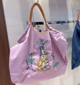 Eco-Friendly Embroidered Canvas Shopping Bag Large Capacity Single Shoulder Handheld Ball Chain round Design Casual Crossbody Bag