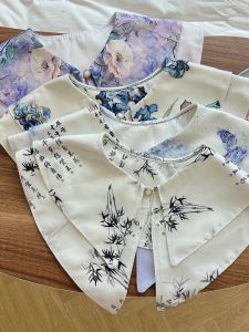 New 2025 Double Layer Lightweight Womens Shawl Fashionable Spring Summer Decorative Collar Multi-Functional Chinese Style