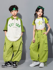 Hip Hop Childrens Clothing Trendy Hip Hop Boys Cargo Pants Suit Childrens Summer Hiphop Kids Jazz Costumes Womens