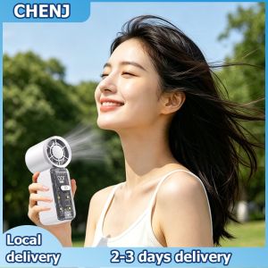 🔥🔥🔥CHENJ 3600mAh Portable Mini Handheld Fan 3.5 Ultra High-Speed 16900 RPM With LED Display 6-Speed Cooling