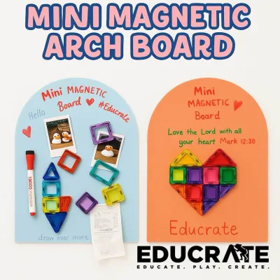 EducratePH Mini Magnetic Adhesive Board – Arch Dry Erase Glossy Memo Board (30×40cm)