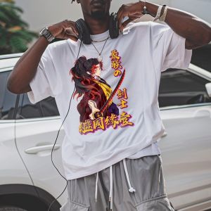 Demon Slayer Mens T-shirt Tsugikuni Yoriichi anime Summer boy Spring Autumn Children short-sleeved Harajuku parent-child outfit