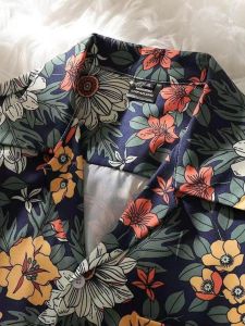 Hong Kong Style Ins Fashion Brand Short Sleeve Printed Shirt Baby Boy and Girl Summer Japanese Leisure Beach Shirt Loose Hawaii Outwear