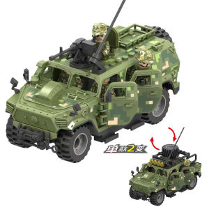 Kids Military Building Blocks off-Road Hummer Car Model Assemble Educational Toys Special Police Armored Vehicle Boy Gift