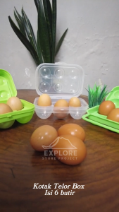 Explore Store Project - Kotak Telur Box Tempat Penyimpanan Telur Isi 6