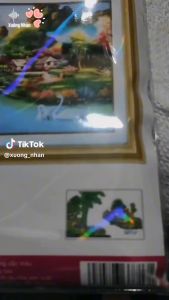 Tranh thêu phong cảnh ngôi nhà hạnh phúc - 90x58cm tranh chưa thêu - lv3283