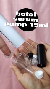 Botol Serum 15ml Bottle Airless Pump Tempat Refill Essence Kosmetik Travel Size Bahan PET
