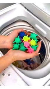 Bola Karet Pembersih Pencuci Pakaian Baju Anti Kusut Washing Laundry Ball Silicon | Source Project