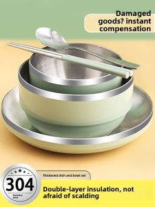 YOULUNMEI | Single Person 304 Stainless Steel Dining Set