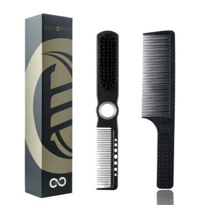 other | 2Pcs Barber Comb Set 360° Rotatable Bearing Barber Brush Hair Cutting Comb Nylon Bristle Salon Home Men Hair Styling Tool