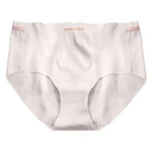 กางเกงชั้นในทรงสามเหลี่ยมผ้าไหมน้ำแข็งไร้ตะเข็บสำหรับผู้หญิง กางเกงชั้นในผ้าฝ้ายแท้ป้องกันแบคทีเรียเอวกลาง กางเกงขาสั้นบาง กางเกงชั้นในเสริมหน้าอก