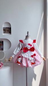 ali9 Foreign Trade Childrens Wear Children Shirt Autumn New Girls Cartoon  Lolita Princess Dress Birthday Puffy Bud Skirt