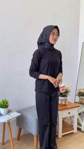 Blouse Polos Flora Shmmer Cradenza Blouse Wanita Lengan Panjang