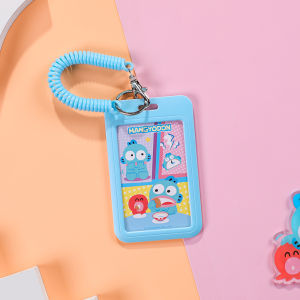 Sanrio Sliding Cover Card Holder Cute Transparent Plastic Card Sleeve for Bus Pass Food Card Student ID High Aesthetic Value