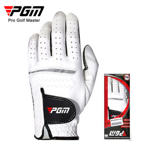 PGM Mens Golf Gloves Breathable Leather Sheepskin Left Right Hand Anti-skid Beginner Practice Golf Accessories ST001