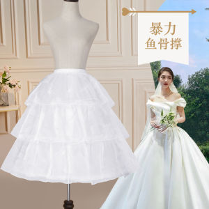 Adjustable Mid-Length Wedding Dress Skirt Support Vestible Lolita Communion Gown Undergarment Four Seasons Bridal Bouffant Petticoat
