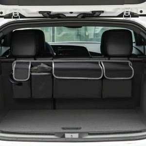 Car Organizer Trunk Storage Bag with 4 Pockets Multi-Functional Car Trunk Organizer Backseat Storage Bag with Adjustable Straps