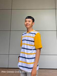 Aldira Kaos Oversize Couple Striped 3 Terbaru2024 Pria Wanita / Kaos Couple