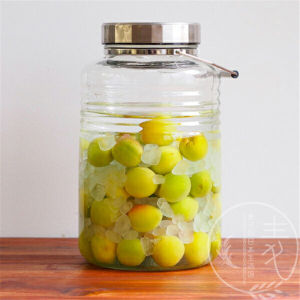 Aderia Glass Fruit Wine Bottle Storage Jar Pickle Container Enzyme Bottle Jar for Grape Plum Wine Storage Kitchen Essentials