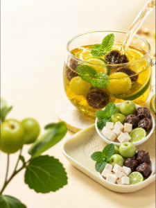 Lemon Infused Chinese Plum Mint Tea For Thirst Quenching And Cooling