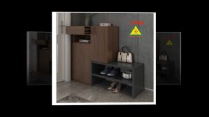 Tủ đựng giày bằng gỗ có ghế ngồi ATG307 - Nội thất lắp ráp