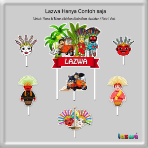 Topper cake ondel ondel custom nama hiasan kue & buket