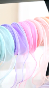 4CM 50Yard/roll Wired Chiffon Ribbon Ribbons for gift decoration for Christmas Wedding Decoration Gift Packing Wrapping