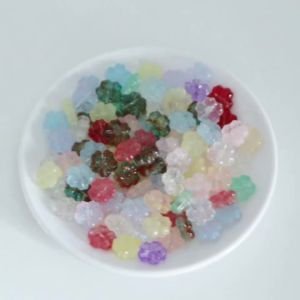30Pcs 14mm Glass Beads Cherry Blossom Scattered Beads Handmade DIY For Making Jewelry Necklaces Earrings Accessories Materials