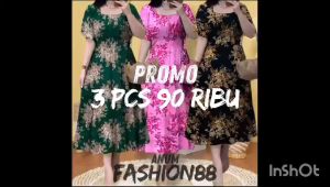 Dress Floral Midi Elegan dengan Motif Sakura - Baju Wanita Gaya Korea