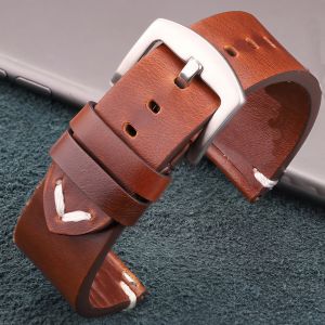 Quick Release Oil Wax Leather Watchband 20mm 22mm 18mm 24mm Vintage Genuine Strap for Samsung Galaxy Watch 5 4 Huawei GT3 Amazfi