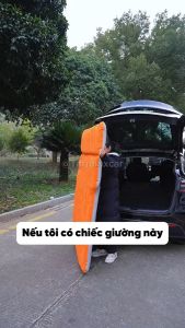 Đệm hơi ô tô Terraluxcar - nệm hơi nhung xe hơi 4 5 7 chỗ cao cấp loại 1 tặng kèm bơm điện và bộ gối miếng vá dự phòng