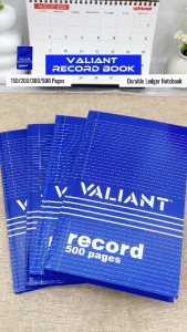 Valiant Record Book Red Lines 4 Variants 150 200 300 500 Pages Smooth Paper Durable for School and Office Log Books Recordings