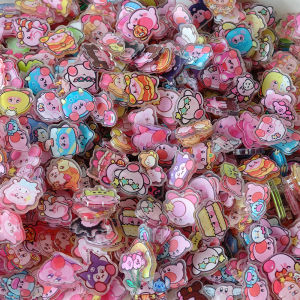 Bandai | 50pcs/set Kirby Anime Resin Accessories Cute Image Laminating Acrylic Kawaii Cream Glue Phone Case Refrigerator DIY Gift Patch
