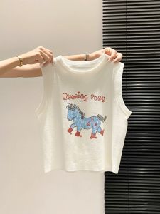 American Retro Short Knit Camisole Summer Wear