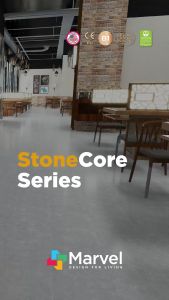 Lantai Motif Batu Vinyl KLIK Murah SPC Marvel STONECORE+ Tebal 55mm