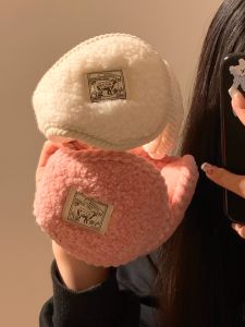 Cute Plush Ear Muffs Womens Winter Warm Cycling Ear Cover Foldable Rear Wear Anti-freeze Ear Warmer Ear Bag