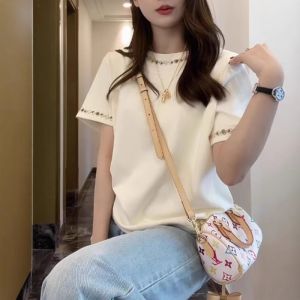 Pure Cotton New Chinese Style Short Sleeve T-Shirt Womens plus Size Loose Beautiful Summer Slimming Unique Top
