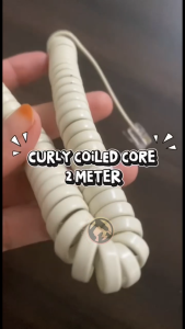 [READY STOCK] 2 METER Telephone line / Handset Spring Wire  Replacement Coil Plug ( 4PAC) Universal Standard  Beige Wire