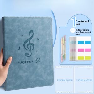 Leather Music Sheet Clip Transparent Page Dividers Removable Pages Choral Music Score Holder Drum Piano Sheet Music Organizer