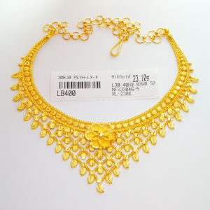 Rantai Leher Bombay Design Indian 23.10G Emas 916 Yon Hing