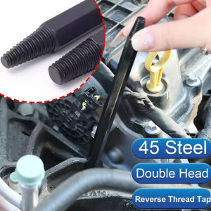 Car Spark Plug Reverse Thread Tap Remover Steel Double Head Car Engine Damaged Ignition Plug Extractor Tool Portable Auto Repair