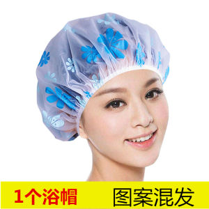 Waterproof Thickened Shower Cap for Women Dustproof Oil-proof Cute Head Cover Bath Cap Personal Hygiene Cleaning Tools PVC Material