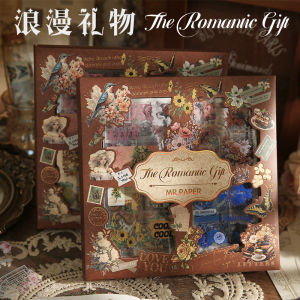 Mr. Paper 100pcs/boxromantic Floral Themed Retro Sticker Gift Box Decorative Scrapbook Phone Case Student Literature Gift Box