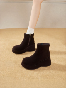 Josiny | Thick Sole British Style Warm Ankle Boots