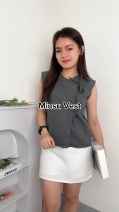 Lenata Minsu Vest Top/Atasan wanita Vest Wanita Formal Casual/Korean Style Vest /Atasan Tanpa Lengan