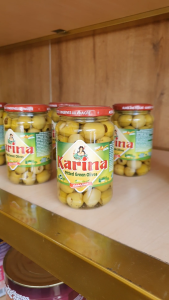 Trái oliu xanh tách hạt/nguyên hạt Karina Spanish Pitted Green Olive 360gr