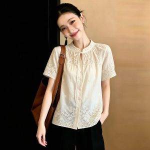 SHUAIYUE | Áo Blouse Thêu Ren Ngọt Ngào
