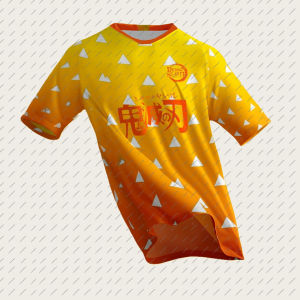 Bandai | New Fashion Football Jerseys Japanese Anime Bandai Demon Slayer Tanjiro Nezuko T-shirt Sporty Street Loose Men Children Tops