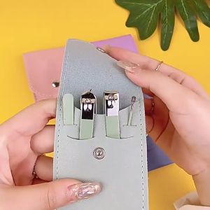 Set Gunting Kuku Manicure Pedicure / Menipedi Set Dompet Paket Gunting Kuku Set 4in1