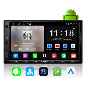 ATOTO F7 Upgrade 7" Double din Android Car Stereo Agent AI 2G+32G in-Dash GPS Navigation Wireless CarPlay& Android Auto WiFi/USB/Bluetooth Built-in Ampifer & DSP  Split Screen Car Radio SWC/FM
